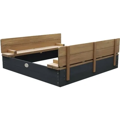 AXI Ella XL Bac à Sable Enfant Anthracite & Marron | Bac à Sable Pour Enfants En Bois FSC Avec Couvercle & Banc | 120 X 120 Cm - Noir 1 AXI Ella XL Bac à Sable Enfant Anthracite & Marron | Bac à Sable Pour Enfants En Bois FSC Avec Couvercle & Banc | 120 X 120 Cm - Noir