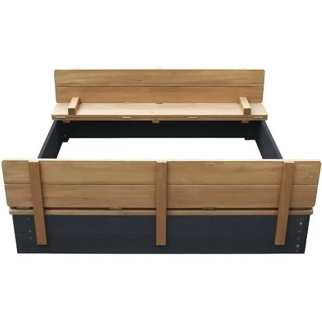 AXI Ella XL Bac à Sable Enfant Anthracite & Marron | Bac à Sable Pour Enfants En Bois FSC Avec Couvercle & Banc | 120 X 120 Cm - Noir 3 AXI Ella XL Bac à Sable Enfant Anthracite & Marron | Bac à Sable Pour Enfants En Bois FSC Avec Couvercle & Banc | 120 X 120 Cm - Noir – Image 3