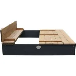 AXI Ella XL Bac à Sable Enfant Anthracite & Marron | Bac à Sable Pour Enfants En Bois FSC Avec Couvercle & Banc | 120 X 120 Cm - Noir 9 AXI Ella XL Bac à Sable Enfant Anthracite & Marron | Bac à Sable Pour Enfants En Bois FSC Avec Couvercle & Banc | 120 X 120 Cm - Noir -Axi Soldes Boutique 33540523 5