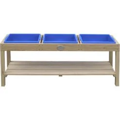 AXI Table à Sable Et Eau En Bois | Table D'activité Avec 3 Récipients Et Une étagère | 124 X 50 Cm - Brun -Axi Soldes Boutique 34192962 3