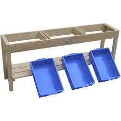 AXI Table à Sable Et Eau En Bois | Table D'activité Avec 3 Récipients Et Une étagère | 124 X 50 Cm - Brun -Axi Soldes Boutique 34192962 5