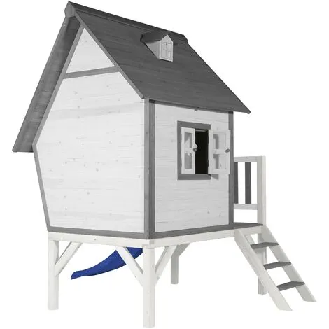 AXI Cabin XL Maison Enfant Avec Toboggan Bleu | Aire De Jeux Pour L'extérieur En Gris & Blanc | Maisonnette / Cabane De Jeu En Bois FSC - Blanc 3 AXI Cabin XL Maison Enfant Avec Toboggan Bleu | Aire De Jeux Pour L'extérieur En Gris & Blanc | Maisonnette / Cabane De Jeu En Bois FSC - Blanc – Image 3