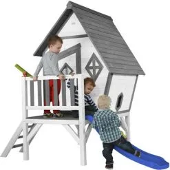 AXI Cabin XL Maison Enfant Avec Toboggan Bleu | Aire De Jeux Pour L'extérieur En Gris & Blanc | Maisonnette / Cabane De Jeu En Bois FSC - Blanc 8 AXI Cabin XL Maison Enfant Avec Toboggan Bleu | Aire De Jeux Pour L'extérieur En Gris & Blanc | Maisonnette / Cabane De Jeu En Bois FSC - Blanc -Axi Soldes Boutique 34285449 4
