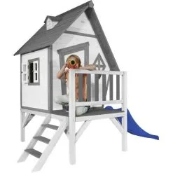 AXI Cabin XL Maison Enfant Avec Toboggan Bleu | Aire De Jeux Pour L'extérieur En Gris & Blanc | Maisonnette / Cabane De Jeu En Bois FSC - Blanc 9 AXI Cabin XL Maison Enfant Avec Toboggan Bleu | Aire De Jeux Pour L'extérieur En Gris & Blanc | Maisonnette / Cabane De Jeu En Bois FSC - Blanc -Axi Soldes Boutique 34285449 5