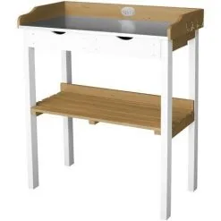 AXI Table De Rempotage Avec 2 Tiroirs En Marron & Blanc | Table De Plantation En Bois Pour L'exterieur - Marron