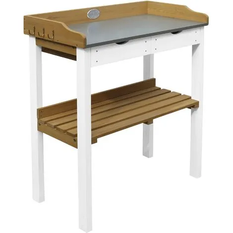 AXI Table De Rempotage Avec 2 Tiroirs En Marron & Blanc | Table De Plantation En Bois Pour L'exterieur - Marron 3 AXI Table De Rempotage Avec 2 Tiroirs En Marron & Blanc | Table De Plantation En Bois Pour L'exterieur - Marron – Image 3