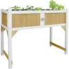 AXI Table De Culture En Bois Avec Bac & Voile De Jardin | Potager Sur Pied / Jardinière En Marron & Blanc - Marron