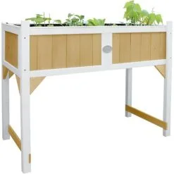 AXI Table De Culture En Bois Avec Bac & Voile De Jardin | Potager Sur Pied / Jardinière En Marron & Blanc - Marron