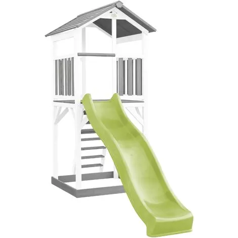 AXI Beach Tower Aire De Jeux Avec Toboggan En Vert Clair & Bac à Sable | Grande Maison Enfant Extérieur En Gris & Blanc | Cabane De Jeu En Bois FSC - Gris 3 AXI Beach Tower Aire De Jeux Avec Toboggan En Vert Clair & Bac à Sable | Grande Maison Enfant Extérieur En Gris & Blanc | Cabane De Jeu En Bois FSC - Gris – Image 3