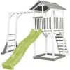 AXI Beach Tower Aire De Jeux Avec Toboggan En Vert Clair, Cadre D'escalade & Bac à Sable | Grande Maison Enfant Extérieur En Gris & Blanc | Cabane De Jeu En Bois FSC - Gris