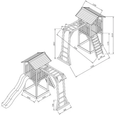AXI Beach Tower Aire De Jeux Avec Toboggan En Vert Clair, Cadre D'escalade & Bac à Sable | Grande Maison Enfant Extérieur En Gris & Blanc | Cabane De Jeu En Bois FSC - Gris 3 AXI Beach Tower Aire De Jeux Avec Toboggan En Vert Clair, Cadre D'escalade & Bac à Sable | Grande Maison Enfant Extérieur En Gris & Blanc | Cabane De Jeu En Bois FSC - Gris – Image 3