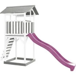 AXI Beach Tower Aire De Jeux Avec Toboggan En Violet & Bac à Sable | Grande Maison Enfant Extérieur En Gris & Blanc | Cabane De Jeu En Bois FSC - Gris 8 AXI Beach Tower Aire De Jeux Avec Toboggan En Violet & Bac à Sable | Grande Maison Enfant Extérieur En Gris & Blanc | Cabane De Jeu En Bois FSC - Gris -Axi Soldes Boutique 35815875 4