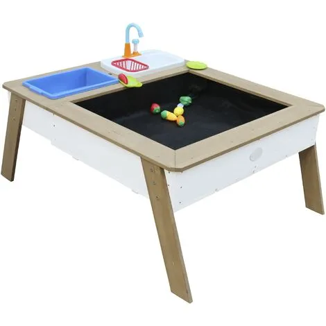 AXI Linda Table Sable Et Eau Avec Cuisine De Jeux En Bois | Table D'eau En Marron Et Blanc Avec Parasol | Table De Jeu Enfant à Eau Pour Le Jardin 5 AXI Linda Table Sable Et Eau Avec Cuisine De Jeux En Bois | Table D'eau En Marron Et Blanc Avec Parasol | Table De Jeu Enfant à Eau Pour Le Jardin – Image 5