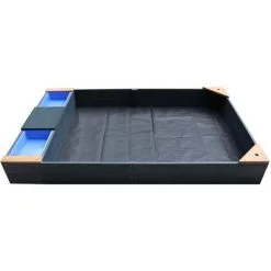 AXI Kelly Bac à Sable En Bois Avec Banc Et Récipients Pour L'eau | Bac à Sable Pour Enfants En Anthracite Et Brun | 180 X 115 Cm - Gris 9 AXI Kelly Bac à Sable En Bois Avec Banc Et Récipients Pour L'eau | Bac à Sable Pour Enfants En Anthracite Et Brun | 180 X 115 Cm - Gris -Axi Soldes Boutique 36348230 5