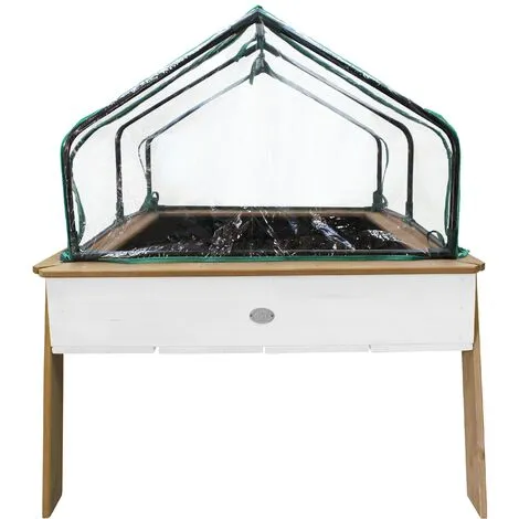 AXI Linda Table De Culture En Bois Avec Bac & Voile De Jardin | Potager Sur Pied / Jardinière Avec Serre En Marron & Blanc - Marron 2 AXI Linda Table De Culture En Bois Avec Bac & Voile De Jardin | Potager Sur Pied / Jardinière Avec Serre En Marron & Blanc - Marron – Image 2