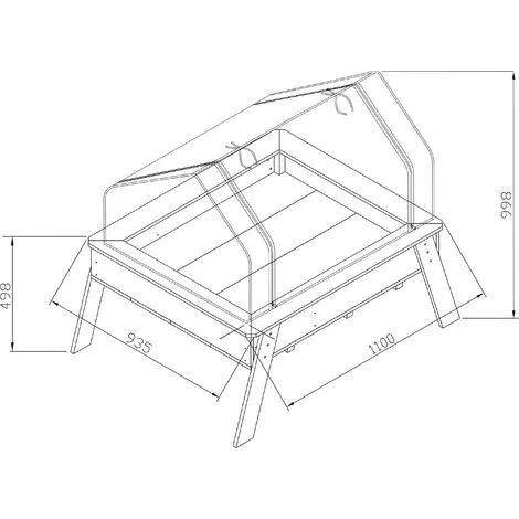 AXI Linda Table De Culture En Bois Avec Bac & Voile De Jardin | Potager Sur Pied / Jardinière Avec Serre En Marron & Blanc - Marron 3 AXI Linda Table De Culture En Bois Avec Bac & Voile De Jardin | Potager Sur Pied / Jardinière Avec Serre En Marron & Blanc - Marron – Image 3