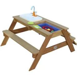 AXI Emily Table Sable Et Eau En Bois Marron | Table D'eau Avec Couvercle, Boîtes De Rangement & Jeu évier De Cuisine | Table De Jeu Enfant à Eau Pour Le Jardin - Marron 7 AXI Emily Table Sable Et Eau En Bois Marron | Table D'eau Avec Couvercle, Boîtes De Rangement & Jeu évier De Cuisine | Table De Jeu Enfant à Eau Pour Le Jardin - Marron -Axi Soldes Boutique 37244884 3