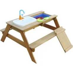 AXI Emily Table Sable Et Eau En Bois Marron | Table D'eau Avec Couvercle, Boîtes De Rangement & Jeu évier De Cuisine | Table De Jeu Enfant à Eau Pour Le Jardin - Marron 9 AXI Emily Table Sable Et Eau En Bois Marron | Table D'eau Avec Couvercle, Boîtes De Rangement & Jeu évier De Cuisine | Table De Jeu Enfant à Eau Pour Le Jardin - Marron -Axi Soldes Boutique 37244884 5