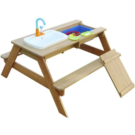 AXI Emily Table Sable Et Eau En Bois Marron | Table D'eau Avec Couvercle, Boîtes De Rangement & Jeu évier De Cuisine | Table De Jeu Enfant à Eau Pour Le Jardin - Marron 5 AXI Emily Table Sable Et Eau En Bois Marron | Table D'eau Avec Couvercle, Boîtes De Rangement & Jeu évier De Cuisine | Table De Jeu Enfant à Eau Pour Le Jardin - Marron – Image 5