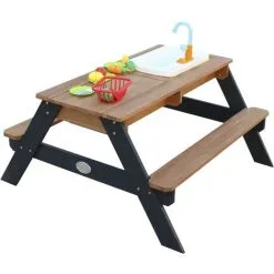 AXI Emily Table Sable Et Eau En Bois Anthracite & Marron | Table D'eau Avec Couvercle, Boîtes De Rangement & Jeu évier De Cuisine | Table De Jeu Enfant à Eau Pour Le Jardin - Gris 7 AXI Emily Table Sable Et Eau En Bois Anthracite & Marron | Table D'eau Avec Couvercle, Boîtes De Rangement & Jeu évier De Cuisine | Table De Jeu Enfant à Eau Pour Le Jardin - Gris -Axi Soldes Boutique 39003432 3