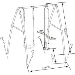 AXI Set De Balançoire En Métal En Anthracite & Crème 3 Agrès | Balançoire 1 Place & Balançoire à Bascule / Face à Face Avec Support | Balançoire Portique De Jardin / Extérieur Pour Enfants -Axi Soldes Boutique 51183088 4