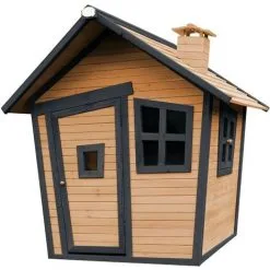 AXI Alice Maison Enfant En Bois FSC | Maison De Jeux Pour L'extérieur / Jardin En Anthracite & Marron | Maisonnette / Cabane De Jeu Avec Des Fenêtres - Gris