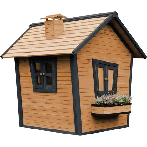 AXI Alice Maison Enfant En Bois FSC | Maison De Jeux Pour L'extérieur / Jardin En Anthracite & Marron | Maisonnette / Cabane De Jeu Avec Des Fenêtres - Gris 2 AXI Alice Maison Enfant En Bois FSC | Maison De Jeux Pour L'extérieur / Jardin En Anthracite & Marron | Maisonnette / Cabane De Jeu Avec Des Fenêtres - Gris – Image 2