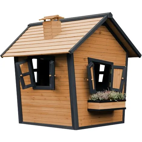 AXI Alice Maison Enfant En Bois FSC | Maison De Jeux Pour L'extérieur / Jardin En Anthracite & Marron | Maisonnette / Cabane De Jeu Avec Des Fenêtres - Gris 3 AXI Alice Maison Enfant En Bois FSC | Maison De Jeux Pour L'extérieur / Jardin En Anthracite & Marron | Maisonnette / Cabane De Jeu Avec Des Fenêtres - Gris – Image 3