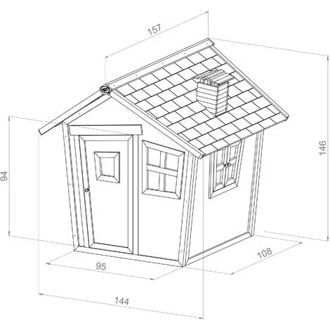 AXI Alice Maison Enfant En Bois FSC | Maison De Jeux Pour L'extérieur / Jardin En Anthracite & Marron | Maisonnette / Cabane De Jeu Avec Des Fenêtres - Gris 4 AXI Alice Maison Enfant En Bois FSC | Maison De Jeux Pour L'extérieur / Jardin En Anthracite & Marron | Maisonnette / Cabane De Jeu Avec Des Fenêtres - Gris – Image 4