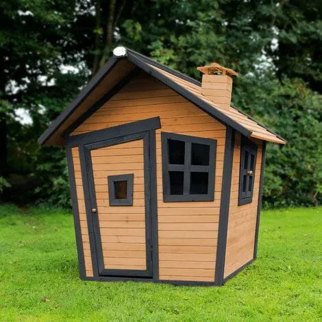 AXI Alice Maison Enfant En Bois FSC | Maison De Jeux Pour L'extérieur / Jardin En Anthracite & Marron | Maisonnette / Cabane De Jeu Avec Des Fenêtres - Gris 5 AXI Alice Maison Enfant En Bois FSC | Maison De Jeux Pour L'extérieur / Jardin En Anthracite & Marron | Maisonnette / Cabane De Jeu Avec Des Fenêtres - Gris – Image 5