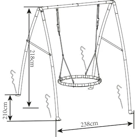 AXI Portique En Métal Avec Balançoire Nid D'Oiseau Enfant | Balançoire Ronde Pour Le Jardin 4 AXI Portique En Métal Avec Balançoire Nid D'Oiseau Enfant | Balançoire Ronde Pour Le Jardin – Image 4