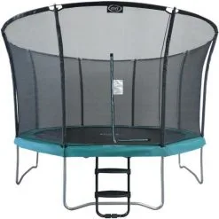 AXI Denver Trampoline Rond Avec échelle & Filet Ø 366 Cm En Vert | Trampoline Onground Sur Pieds Pour Enfants | Pour Le Jardin / L'extérieur - Vert