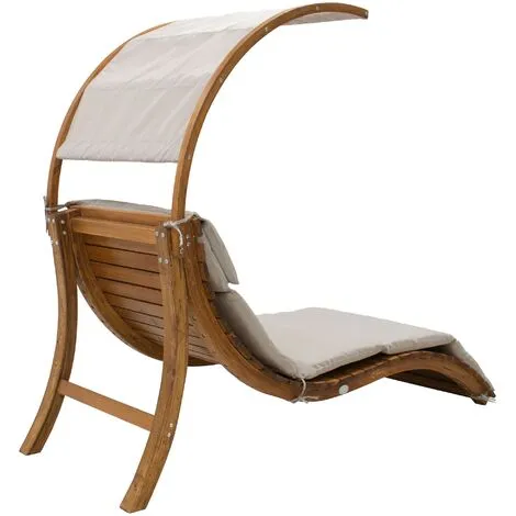 AXI Chaise Longue De Jardin Salina En Bois | Lit De Jardin Avec Toit & Coussin Pour Le Jardin | Bain De Soleil Individuelle Avec Toit Solaire Résistant Aux Intempéries En Beige - Marron 3 AXI Chaise Longue De Jardin Salina En Bois | Lit De Jardin Avec Toit & Coussin Pour Le Jardin | Bain De Soleil Individuelle Avec Toit Solaire Résistant Aux Intempéries En Beige - Marron – Image 3