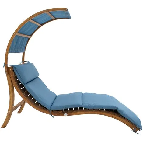 AXI Chaise Longue De Jardin Salina En Bois | Lit De Jardin Avec Toit & Coussin Pour Le Jardin | Bain De Soleil Individuelle Avec Toit Solaire Résistant Aux Intempéries En Bleu - Bleu 2 AXI Chaise Longue De Jardin Salina En Bois | Lit De Jardin Avec Toit & Coussin Pour Le Jardin | Bain De Soleil Individuelle Avec Toit Solaire Résistant Aux Intempéries En Bleu - Bleu – Image 2